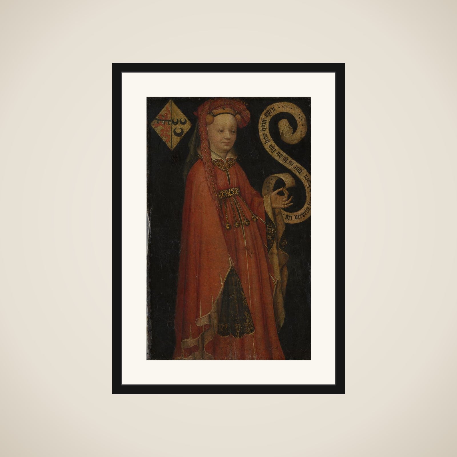 Portrait of Lysbeth van Duvenvoirde (?-1472) framed