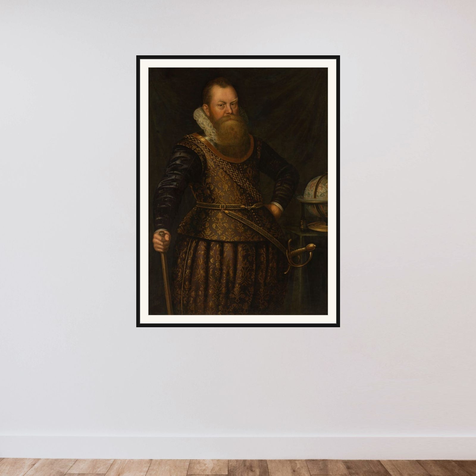 Portrait of Frederik Houtman (1571-1627) framed — shown to scale
