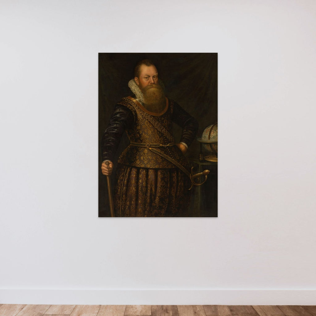 Portrait of Frederik Houtman (1571-1627) unframed — shown to scale