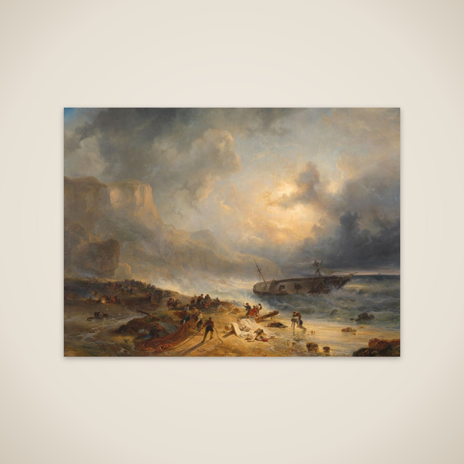 Shipwreck off a Rocky Coast unframed print
