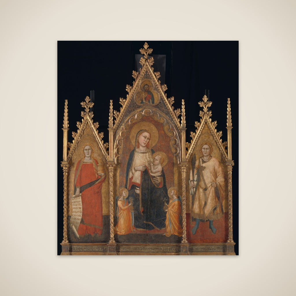 Triptych with the Virgin and Child, and Saints Mary Magdalene and Ansanus unframed print