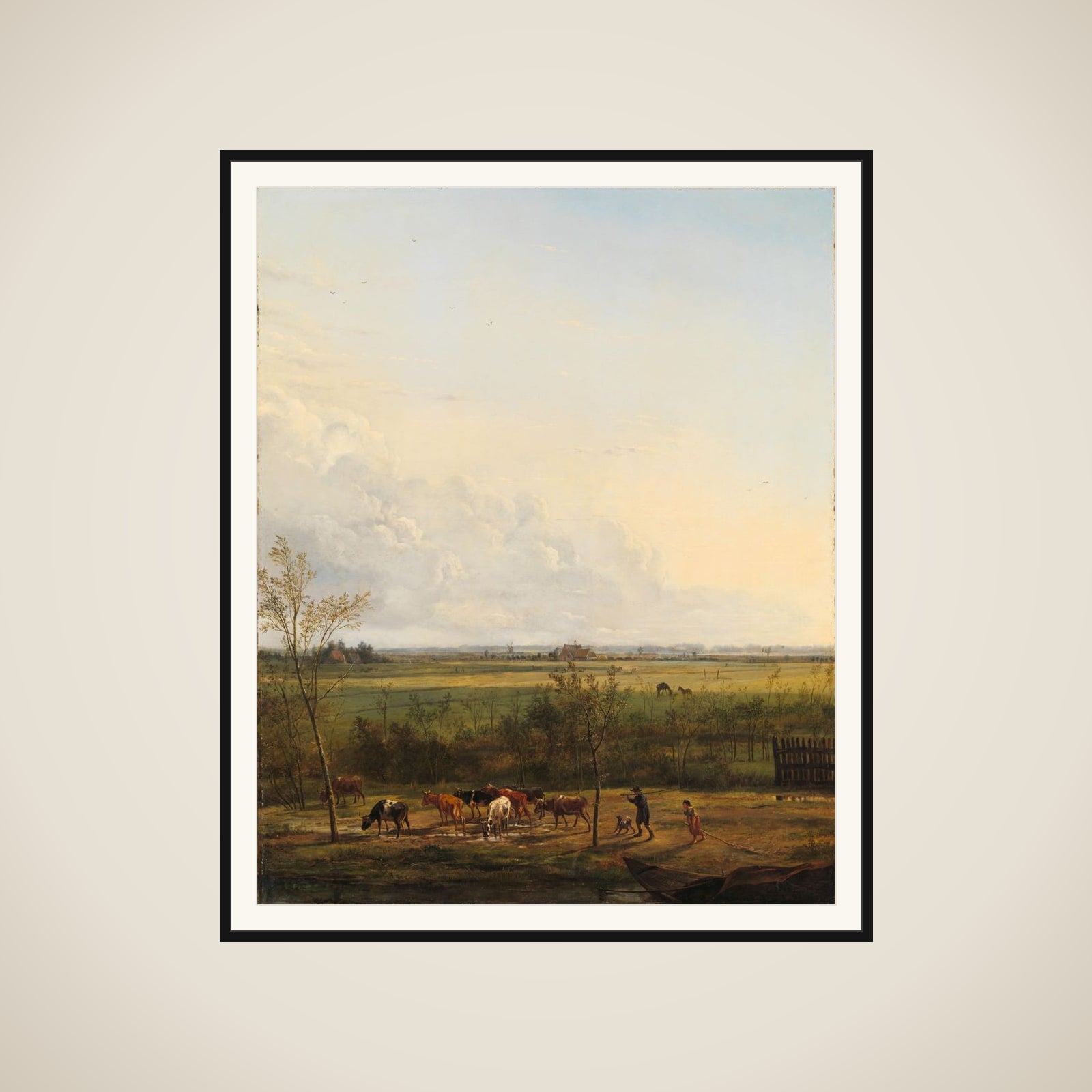 Distant View of the Meadows at ’s-Graveland framed