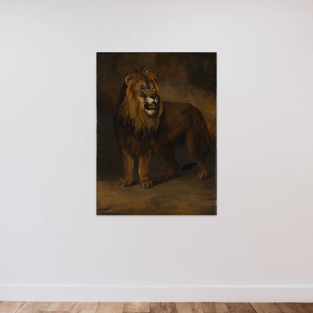 A Lion from the Menagerie of King Louis Napoleon, 1808 unframed — shown to scale