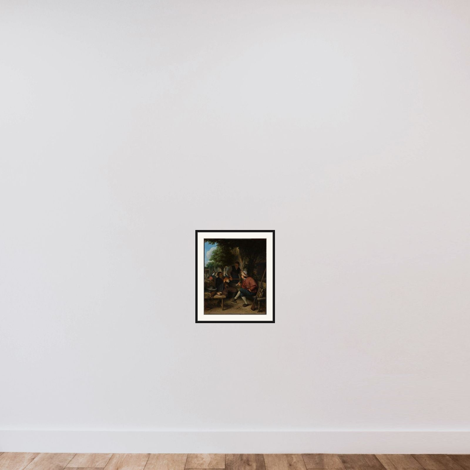 Travellers at Rest framed — shown to scale