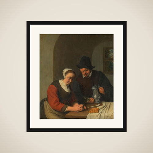 A Couple in an Interior framed