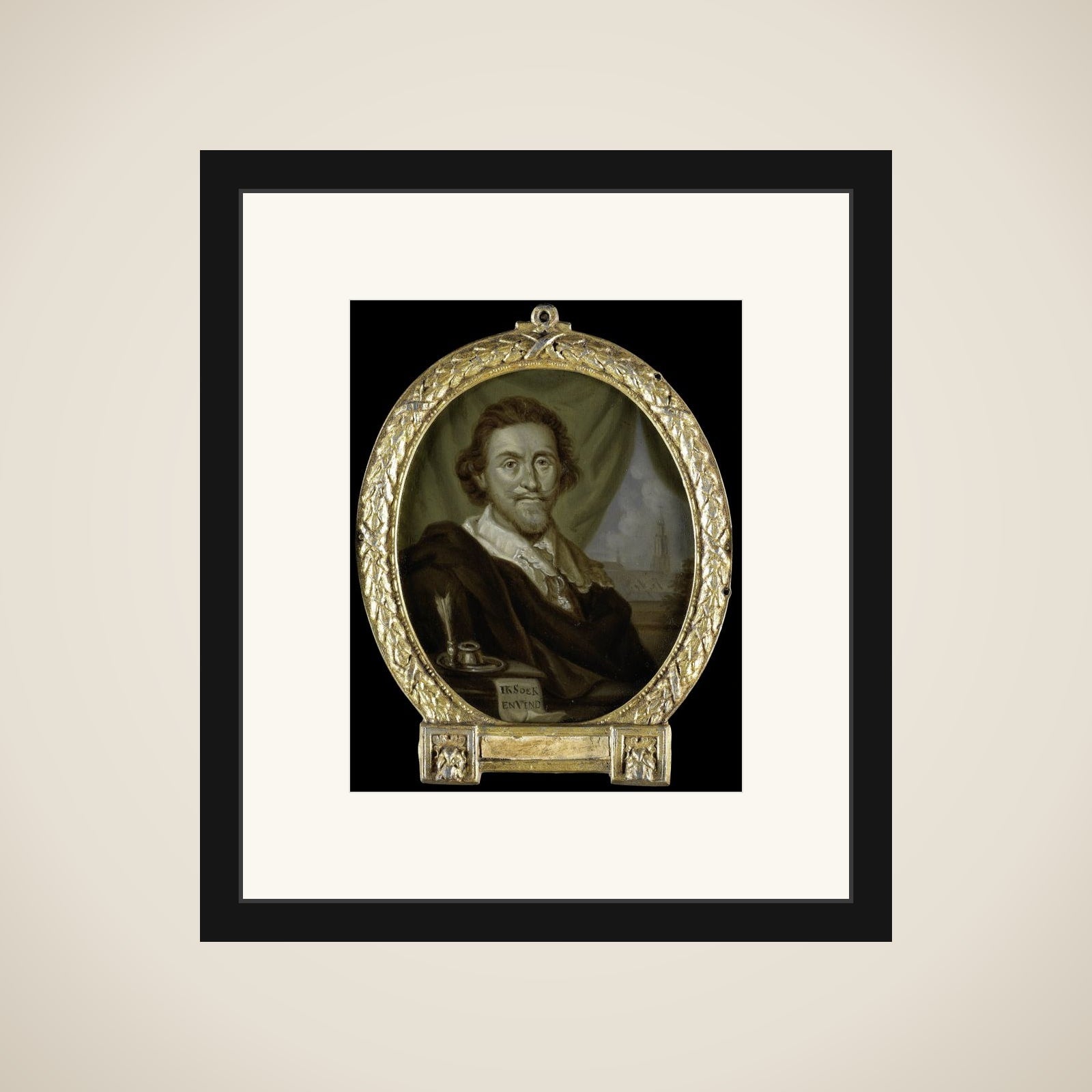 Portrait of Adriaen Pietersz van de Venne, Painter and Poet framed