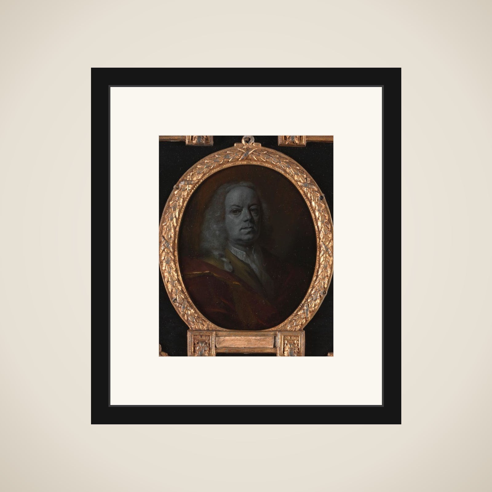 Portrait of Frans Greenwood, Miniaturist, Glass Engraver and Poet in Dordrecht framed