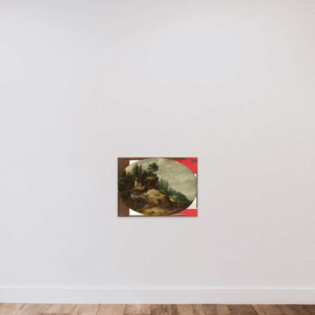 Watermill by a Wooded Outcrop unframed — shown to scale