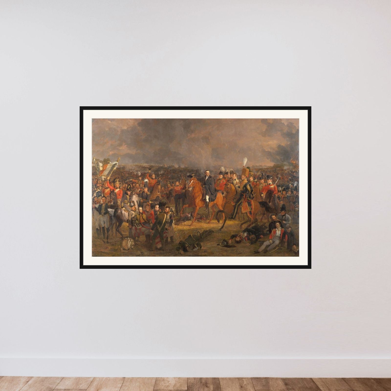 The Battle of Waterloo framed — shown to scale