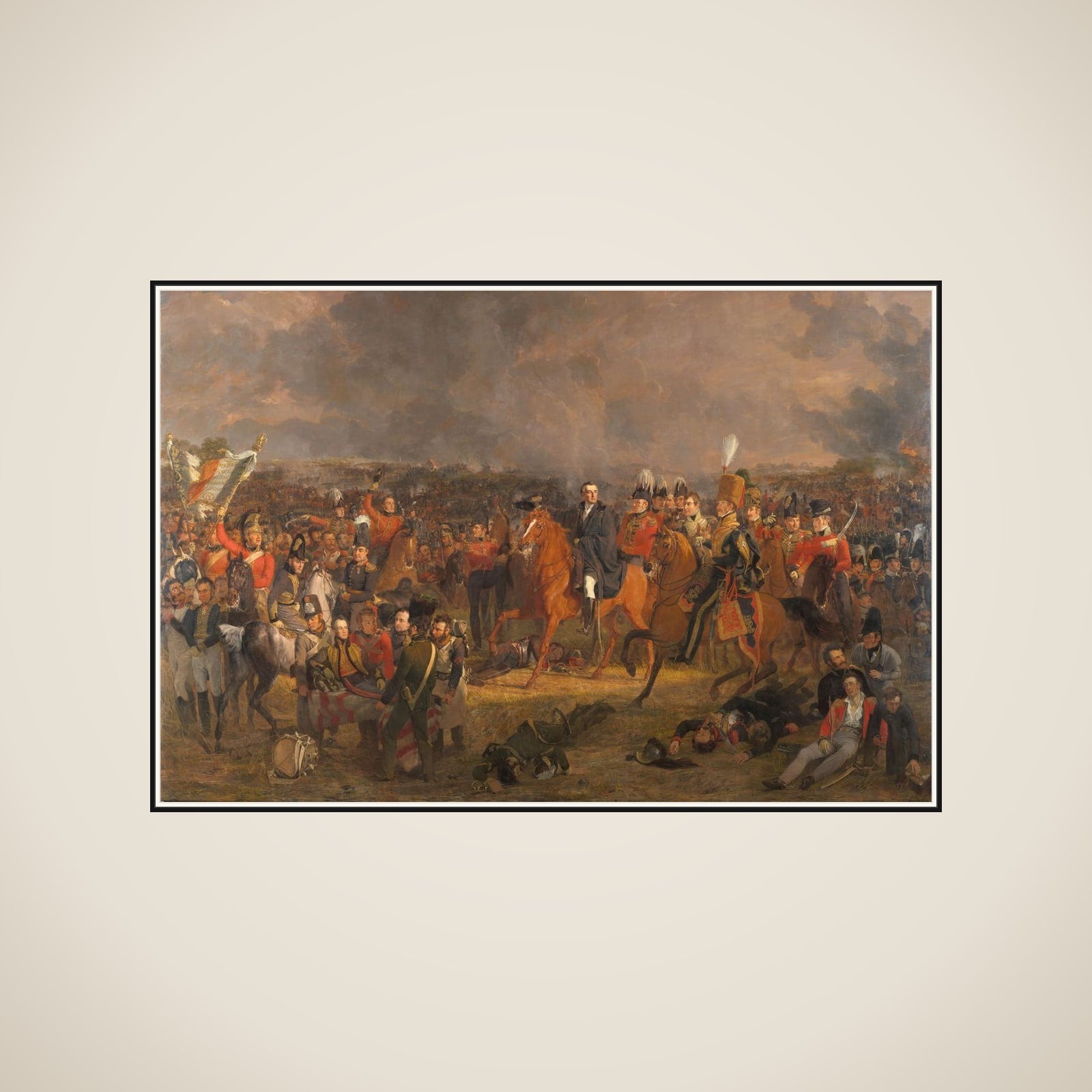 The Battle of Waterloo framed