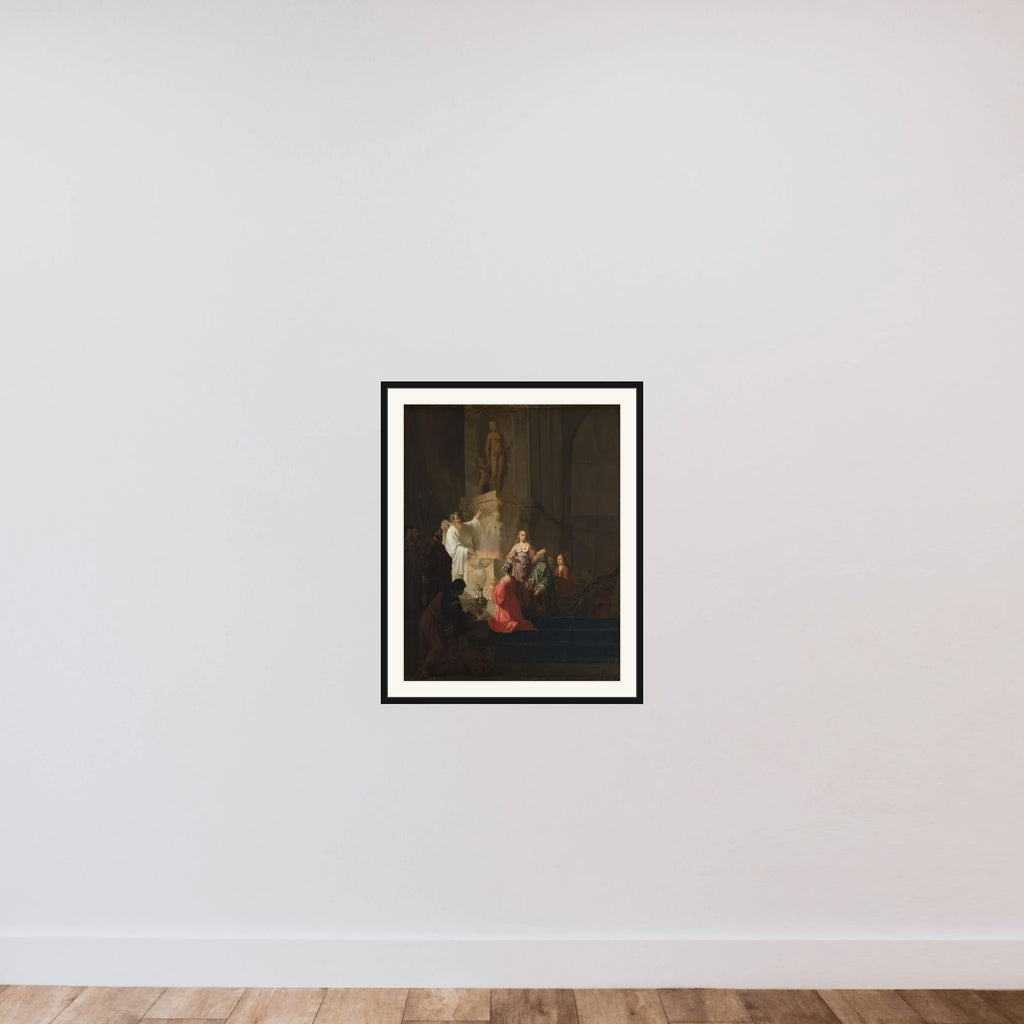 The Idolatry of King Solomon framed — shown to scale