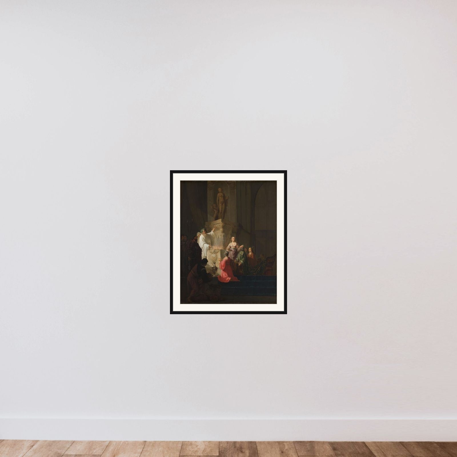 The Idolatry of King Solomon framed — shown to scale