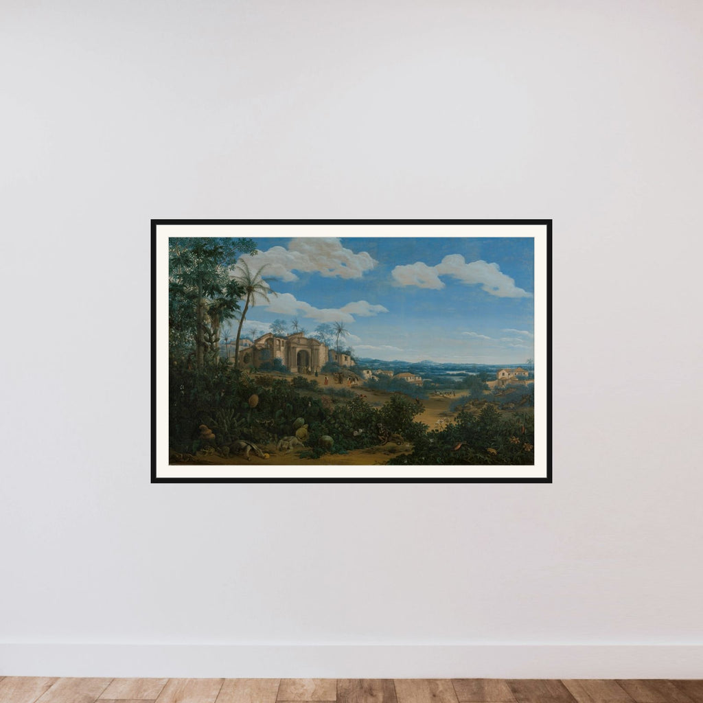 View of Olinda, Dutch Brazil framed — shown to scale