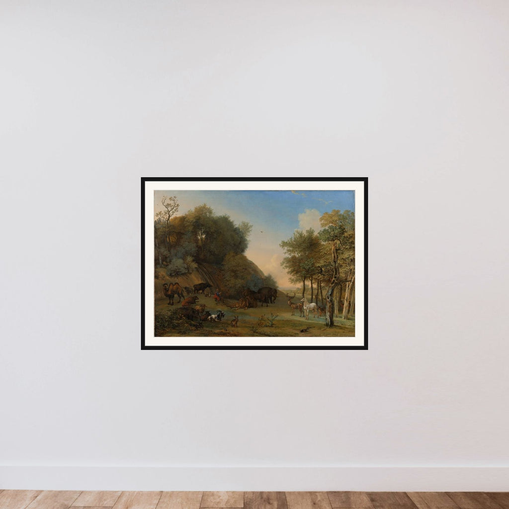 Orpheus charming the beasts framed — shown to scale