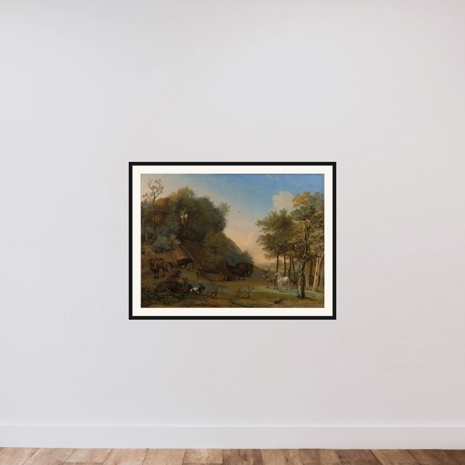 Orpheus charming the beasts framed — shown to scale