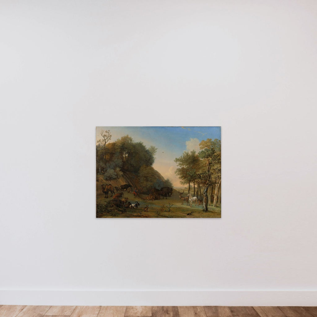 Orpheus charming the beasts unframed — shown to scale