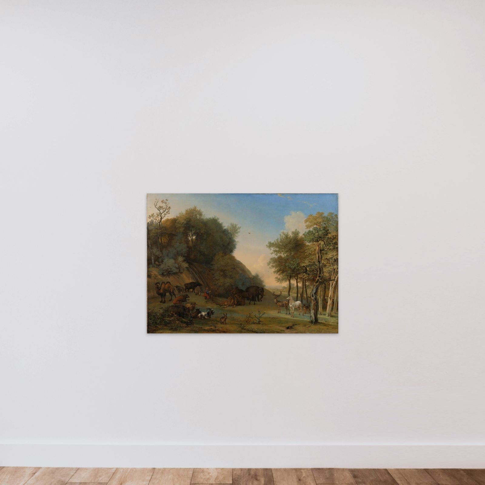 Orpheus charming the beasts unframed — shown to scale