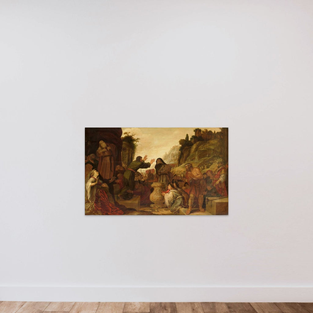 Sts Paul and Barnabas Worshipped as Gods by the People of Lystra unframed — shown to scale
