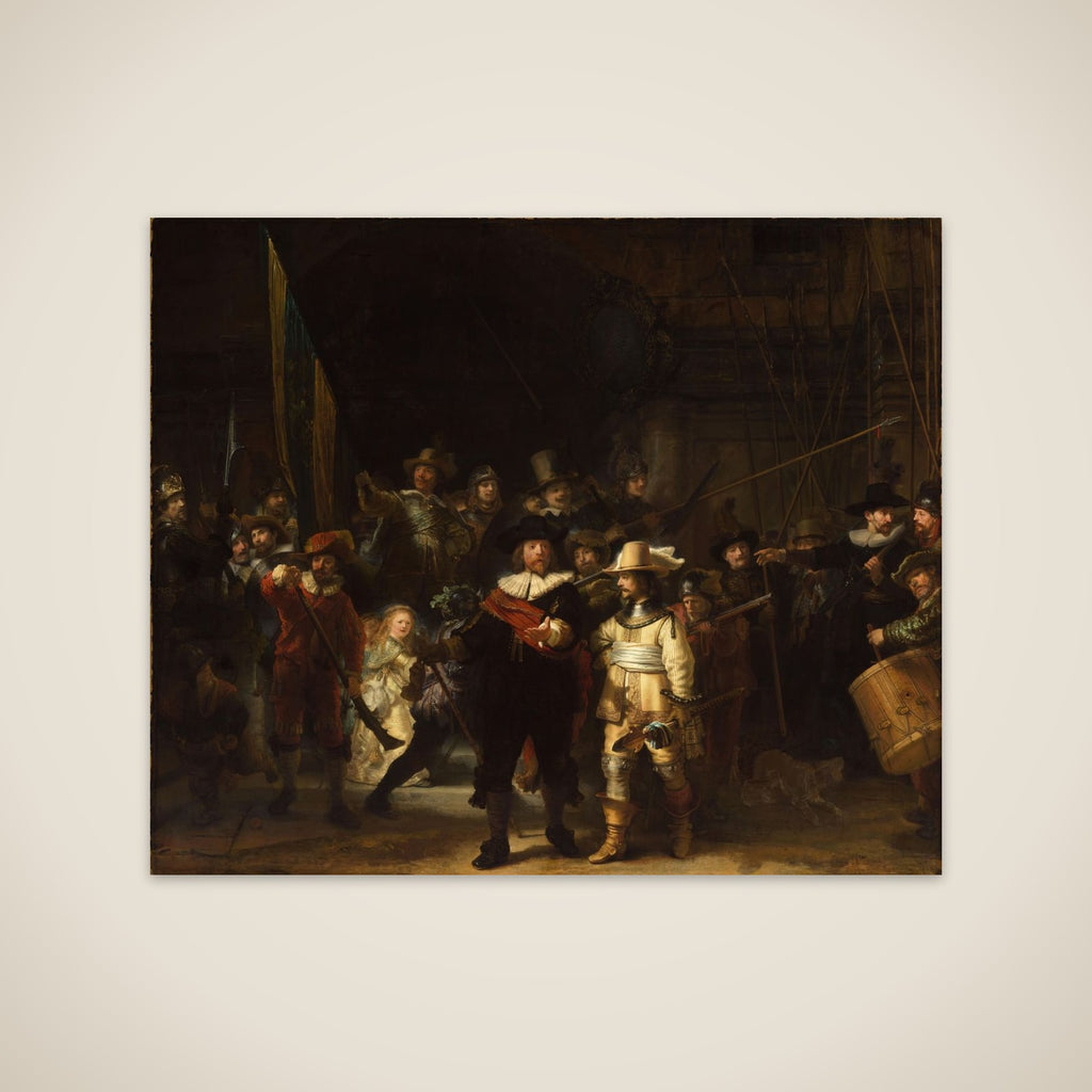 Officers and other civic guardsmen of District II in Amsterdam, under the command of Captain Frans Banninck Cocq and Lieutenant Willem van Ruytenburch, known as ‘The Night Watch’ unframed print
