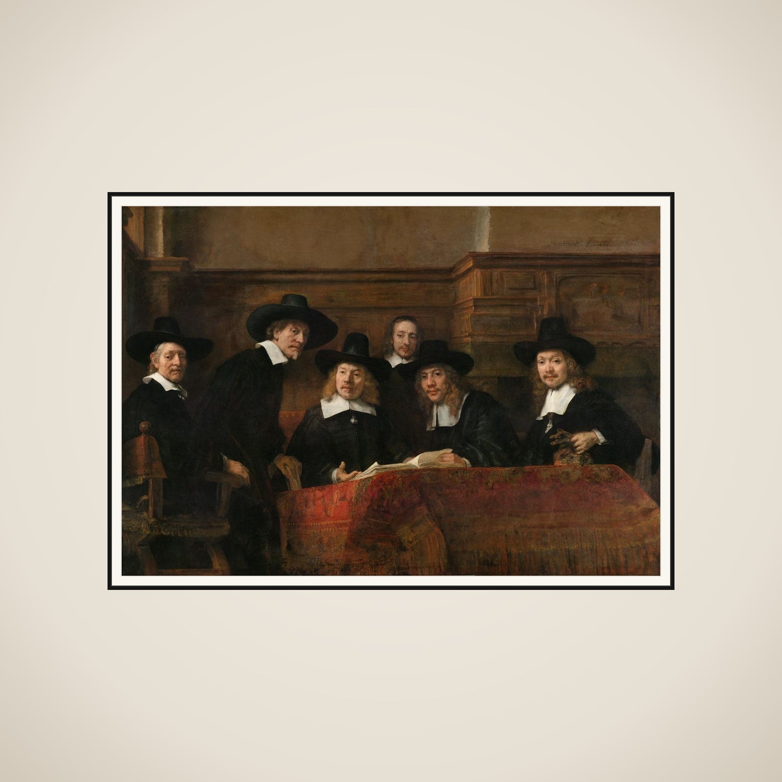 The Sampling Officials of the Amsterdam Drapers’ Guild, Known as ‘The Syndics’ framed