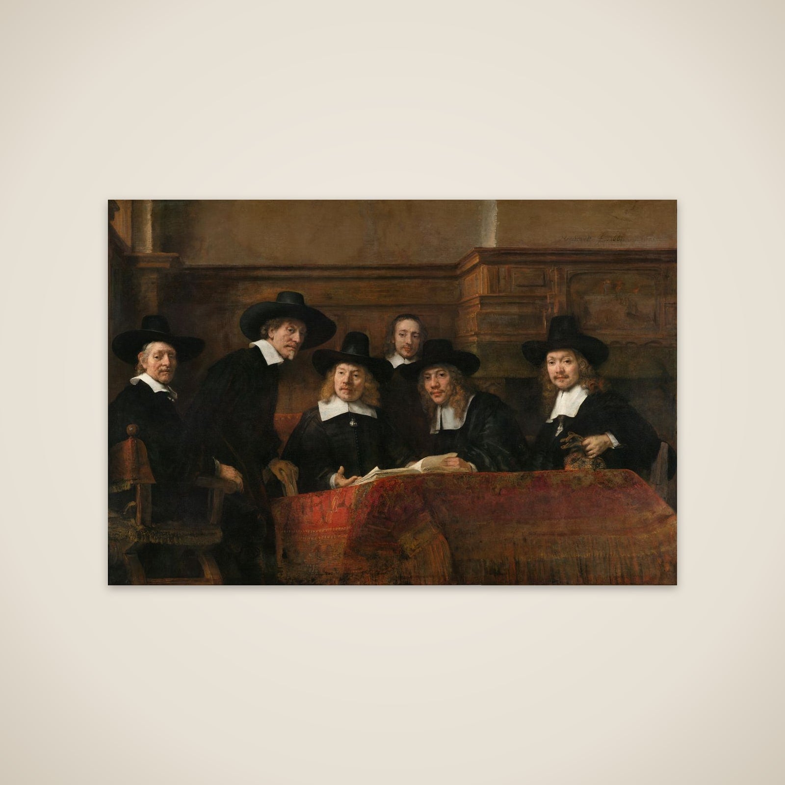 The Sampling Officials of the Amsterdam Drapers’ Guild, Known as ‘The Syndics’ unframed print