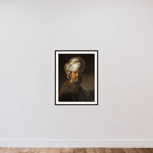 Bust of a Man in Oriental Dress framed — shown to scale