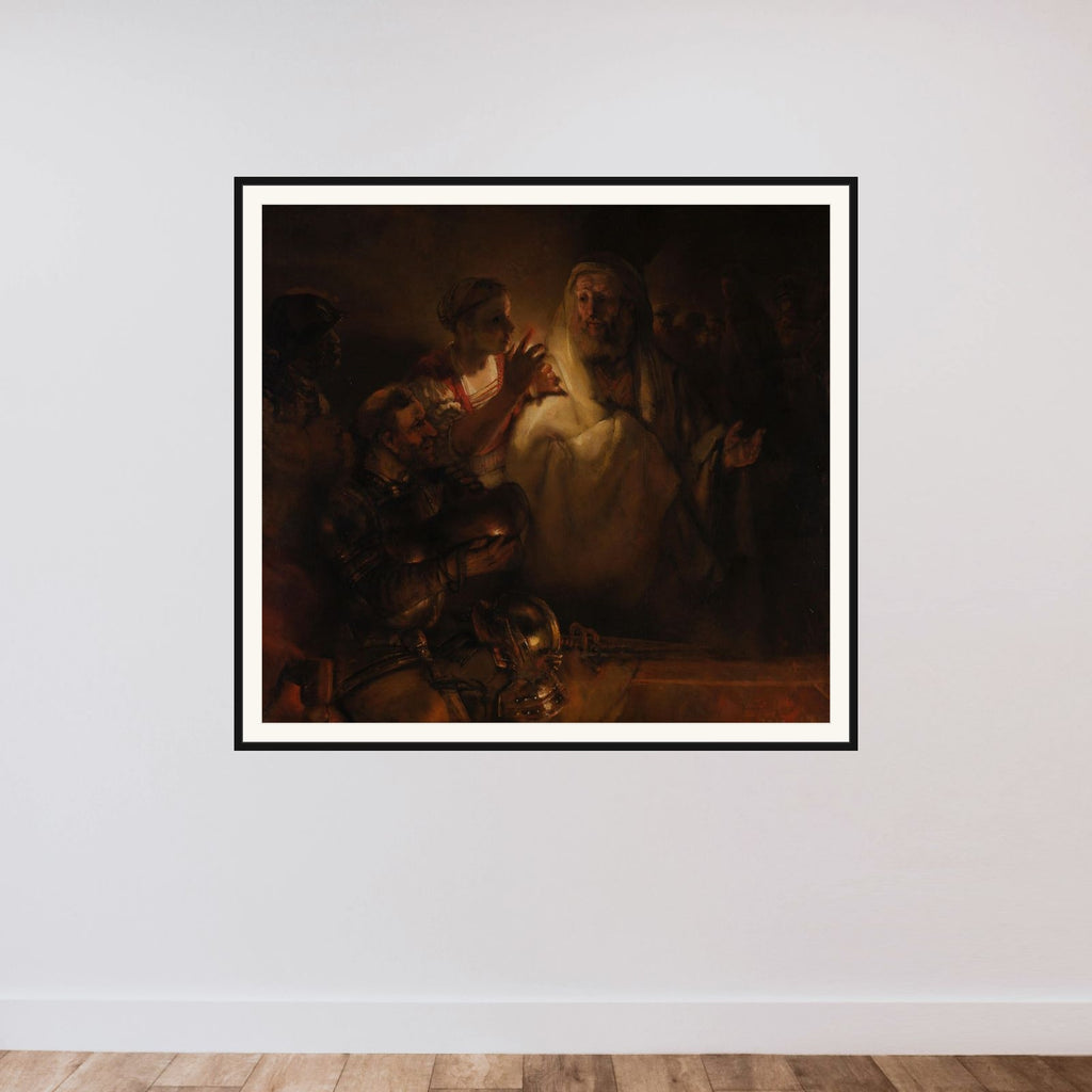 The Denial of St Peter framed — shown to scale