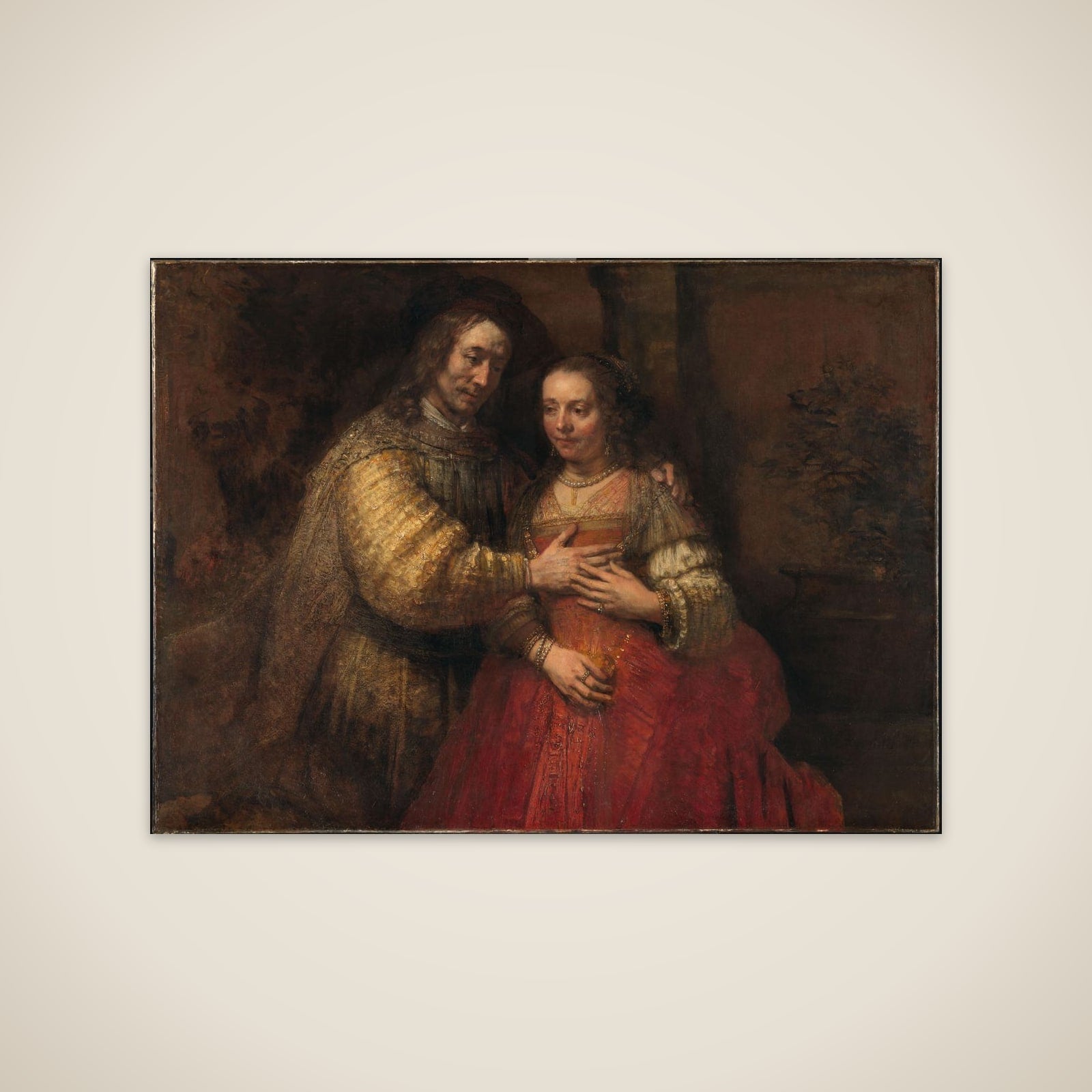 Portrait of a couple as figures from the Old Testament, known as 'The Jewish bride' unframed print