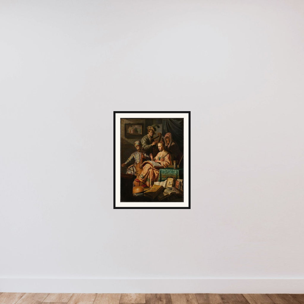 Musical Allegory framed — shown to scale