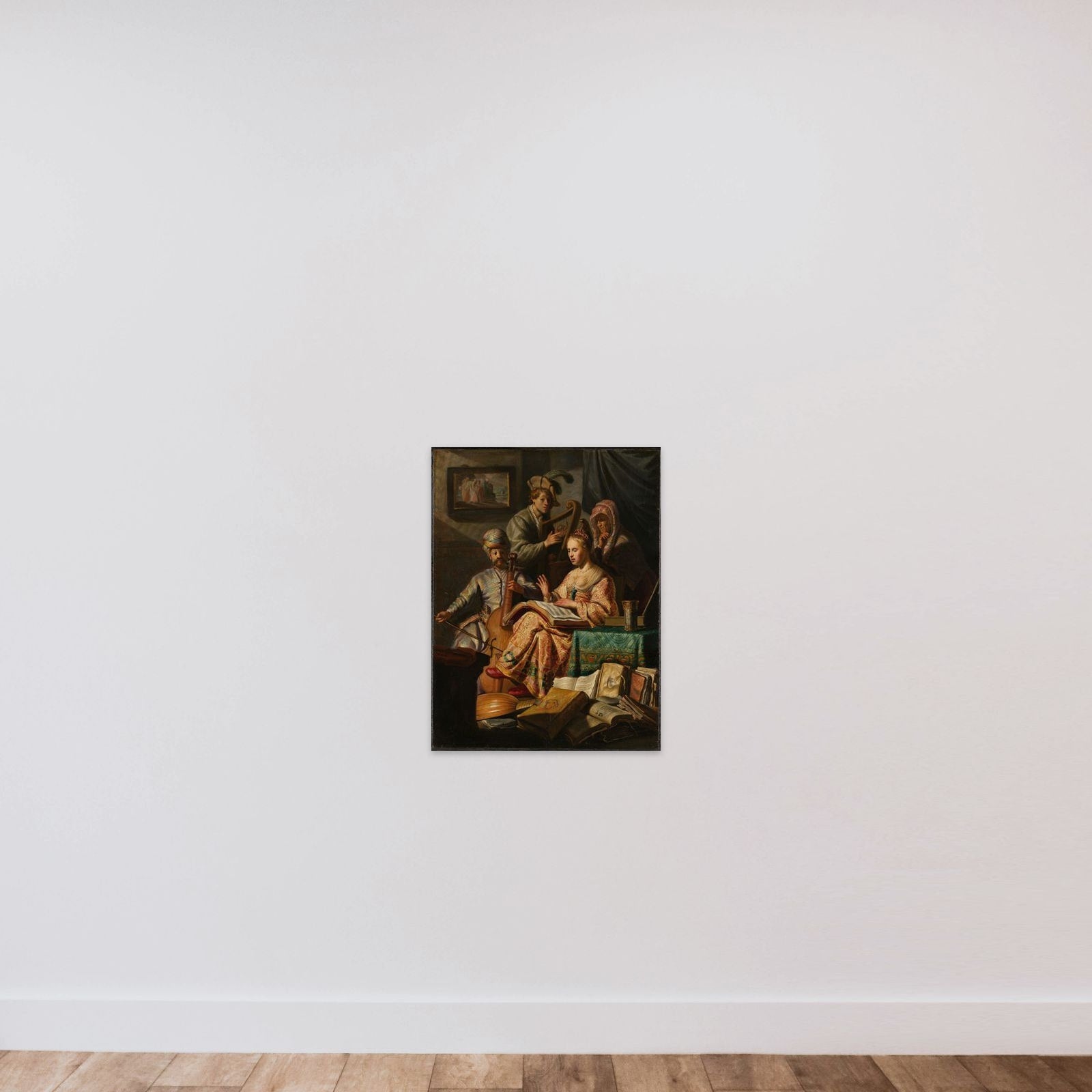 Musical Allegory unframed — shown to scale