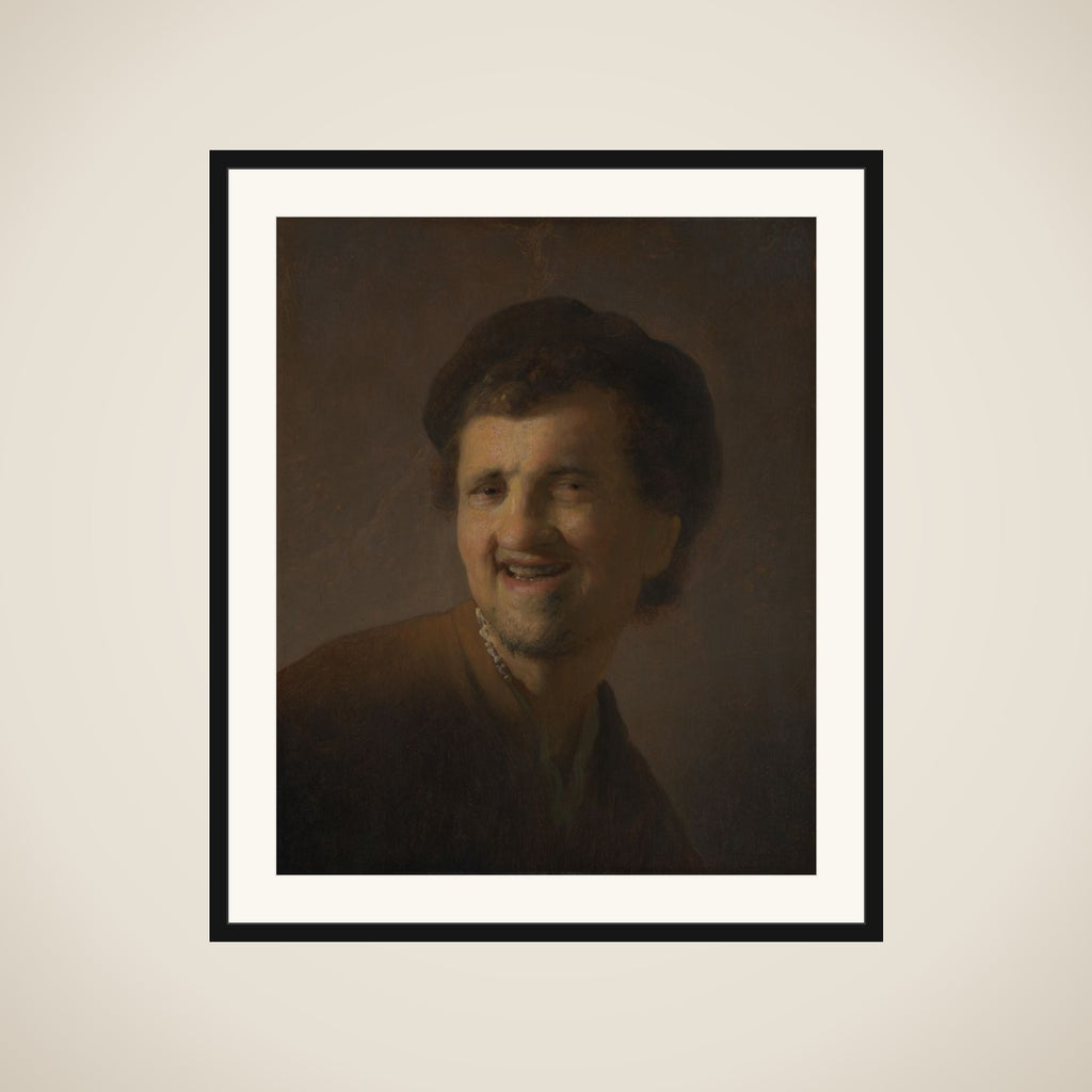 Bust of a Laughing Young Man framed