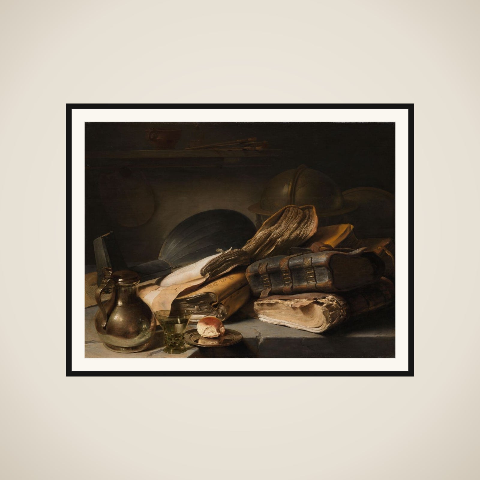 Still Life with Books framed