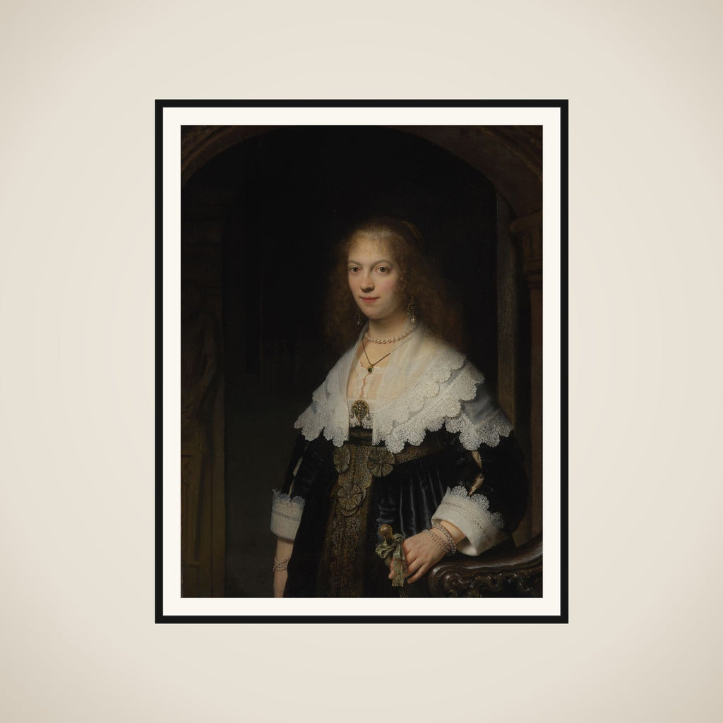 Portrait of a Woman, Probably Maria Trip (1619-1683) framed