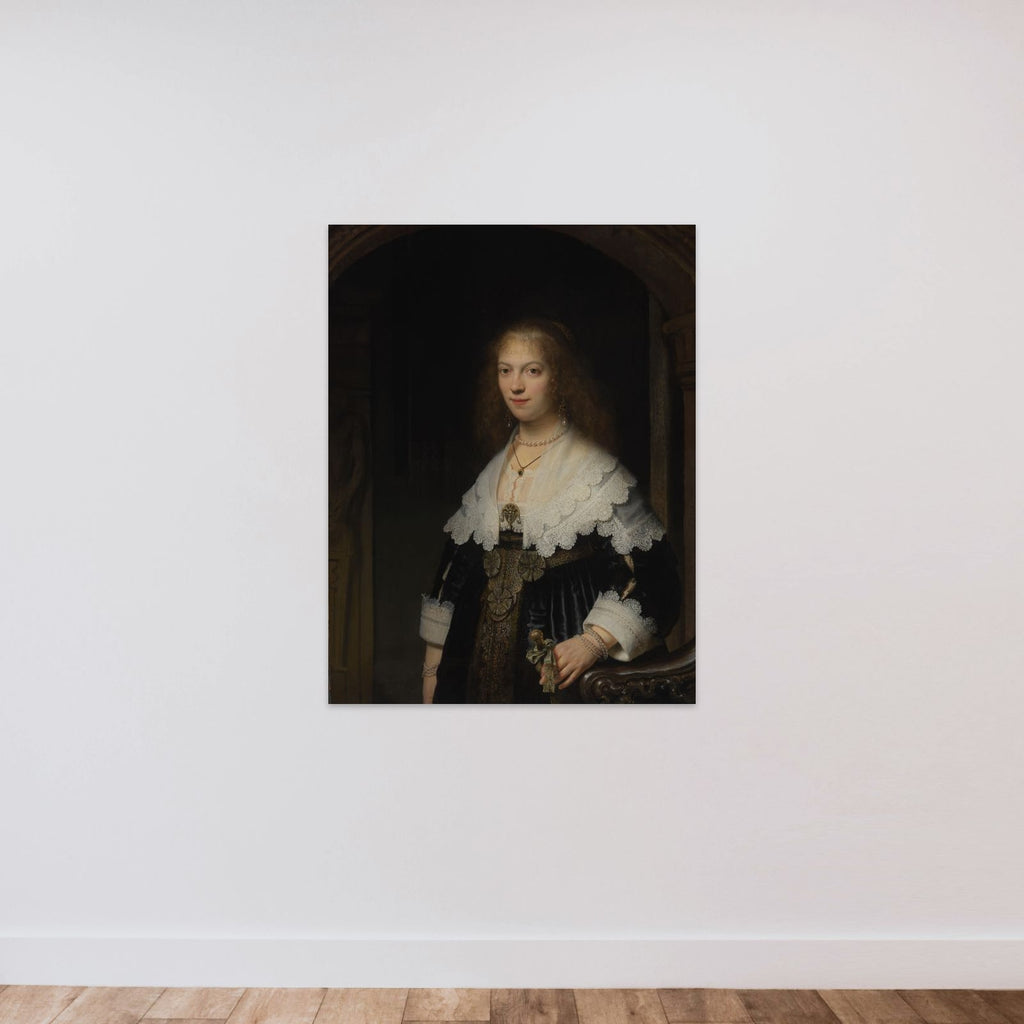 Portrait of a Woman, Probably Maria Trip (1619-1683) unframed — shown to scale