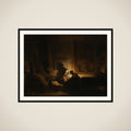 The Holy Family at Night framed