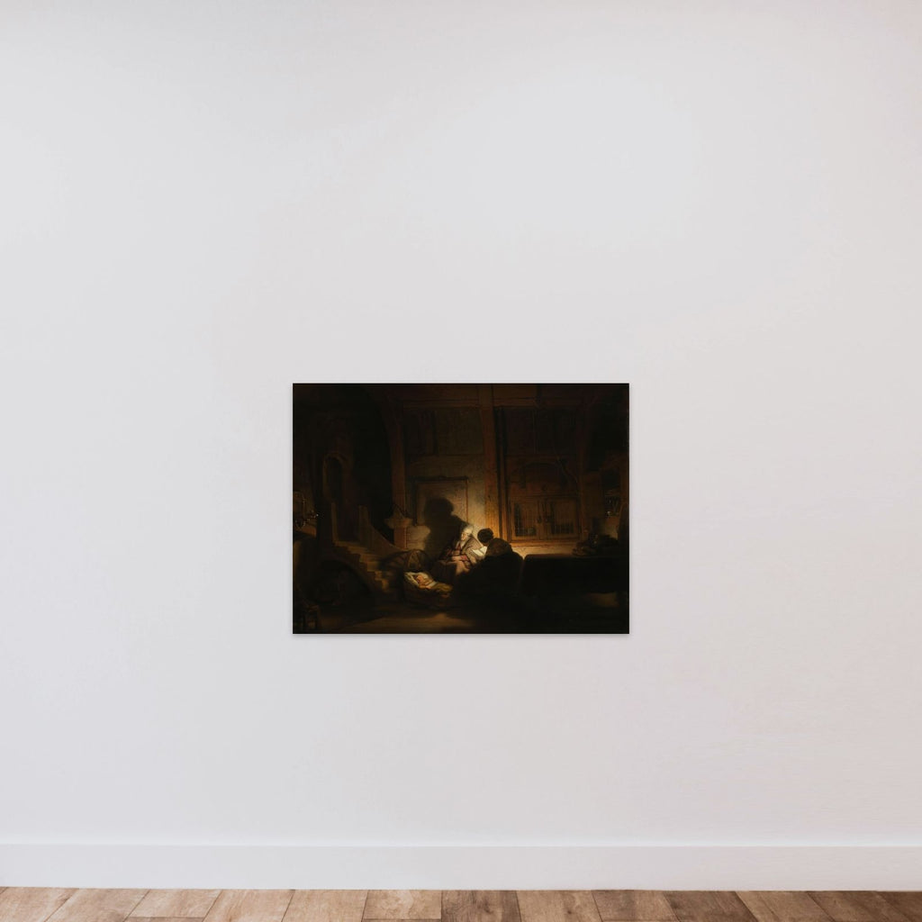 The Holy Family at Night unframed — shown to scale