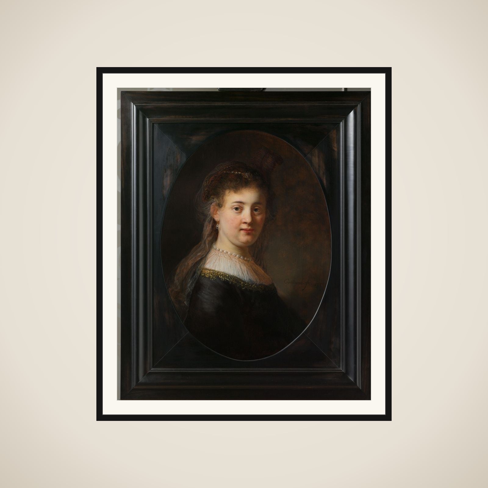 Portrait of a Woman, thought to be Rembrandt´s Wife Saskia van Uylenburgh (1612-1642) framed