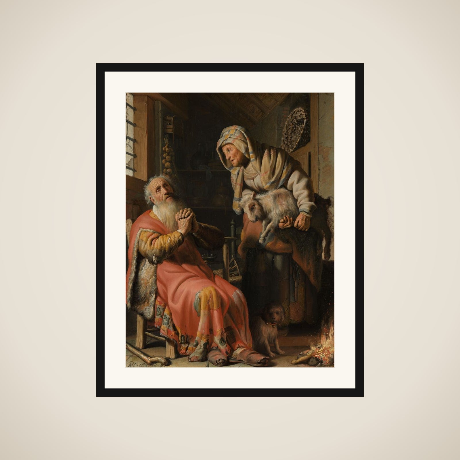 Tobit and Anna with the Kid framed