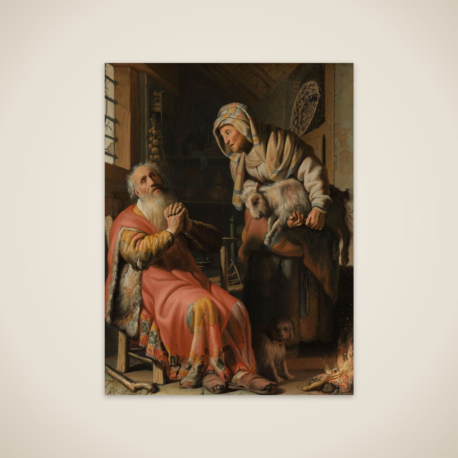 Tobit and Anna with the Kid unframed print