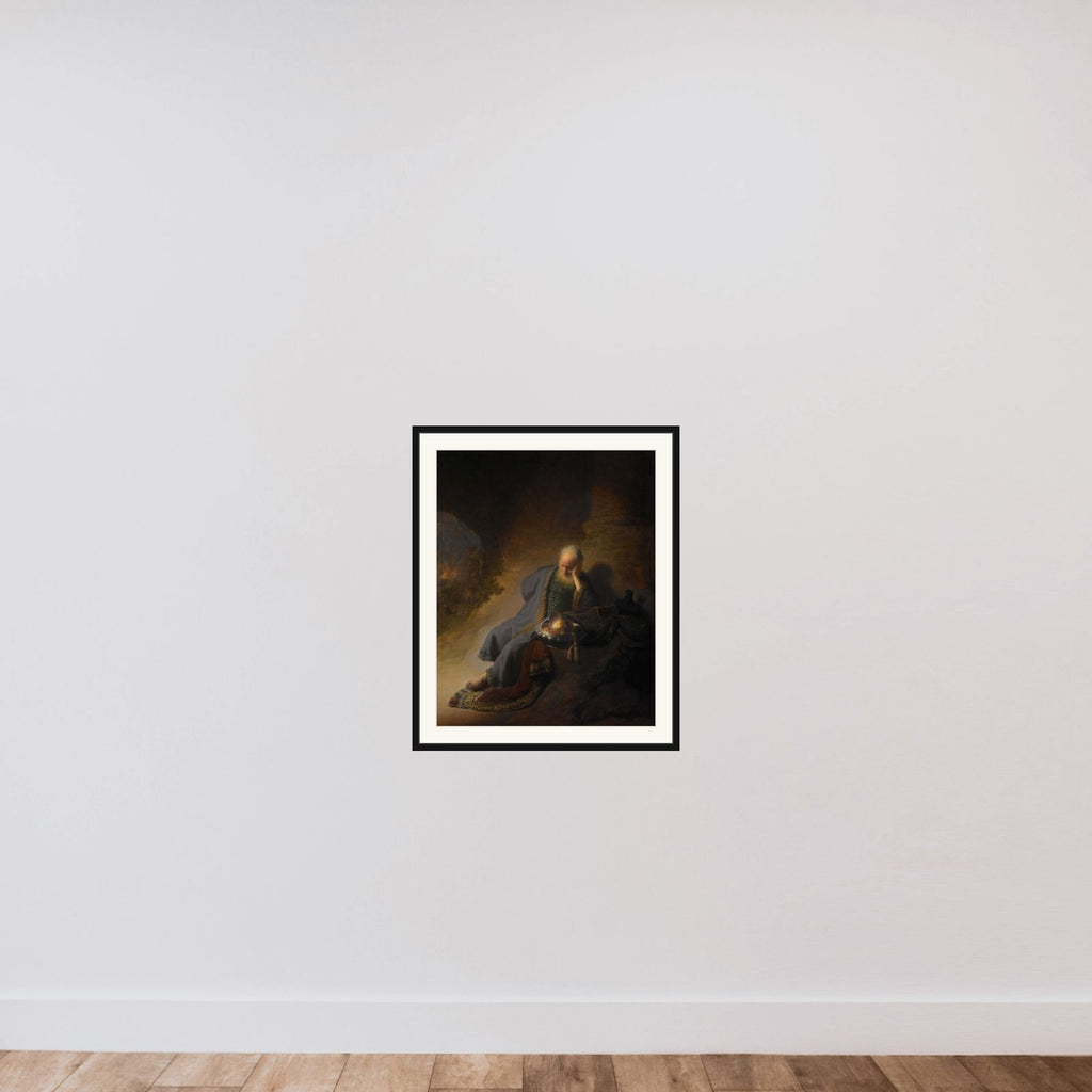Jeremiah Lamenting the Destruction of Jerusalem framed — shown to scale