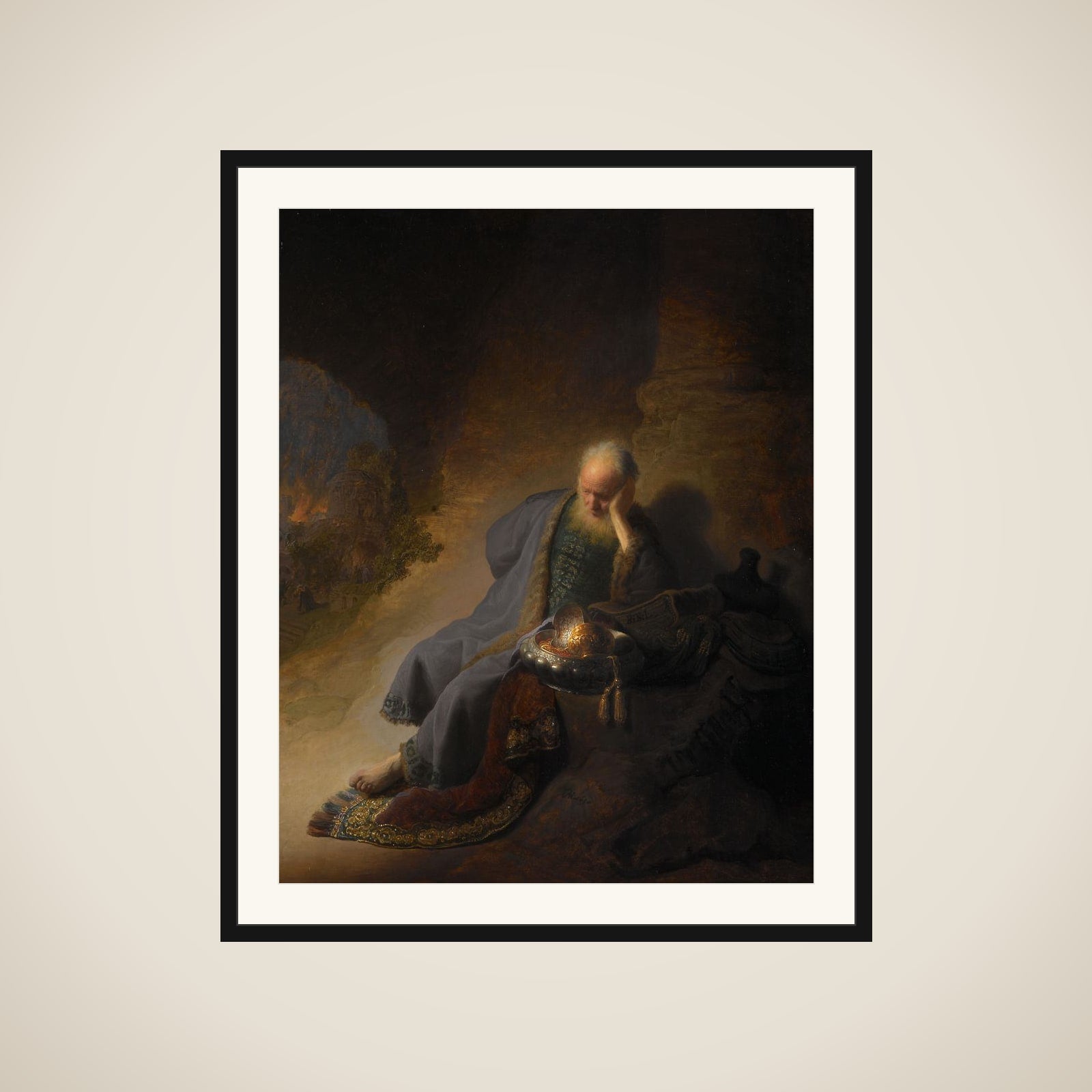 Jeremiah Lamenting the Destruction of Jerusalem framed