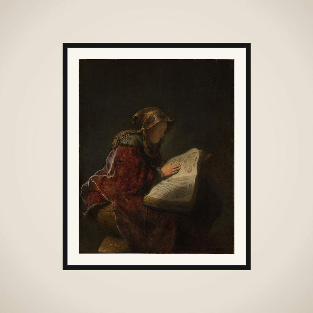 An old woman, probably Rembrandt's mother, Neeltgen Willemsdr van Zuydtbroeck (d 1640), apparently in the guise of the prophetess Anna framed