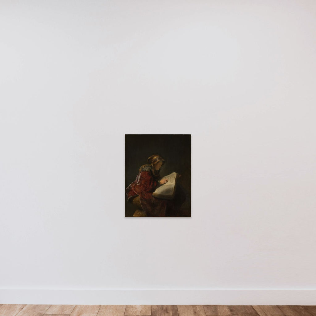 An old woman, probably Rembrandt's mother, Neeltgen Willemsdr van Zuydtbroeck (d 1640), apparently in the guise of the prophetess Anna unframed — shown to scale
