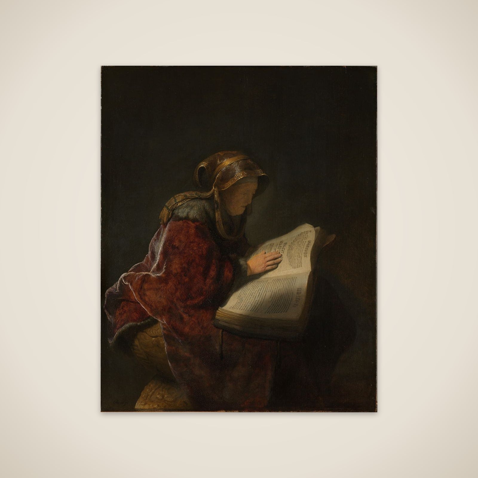 An old woman, probably Rembrandt's mother, Neeltgen Willemsdr van Zuydtbroeck (d 1640), apparently in the guise of the prophetess Anna unframed print