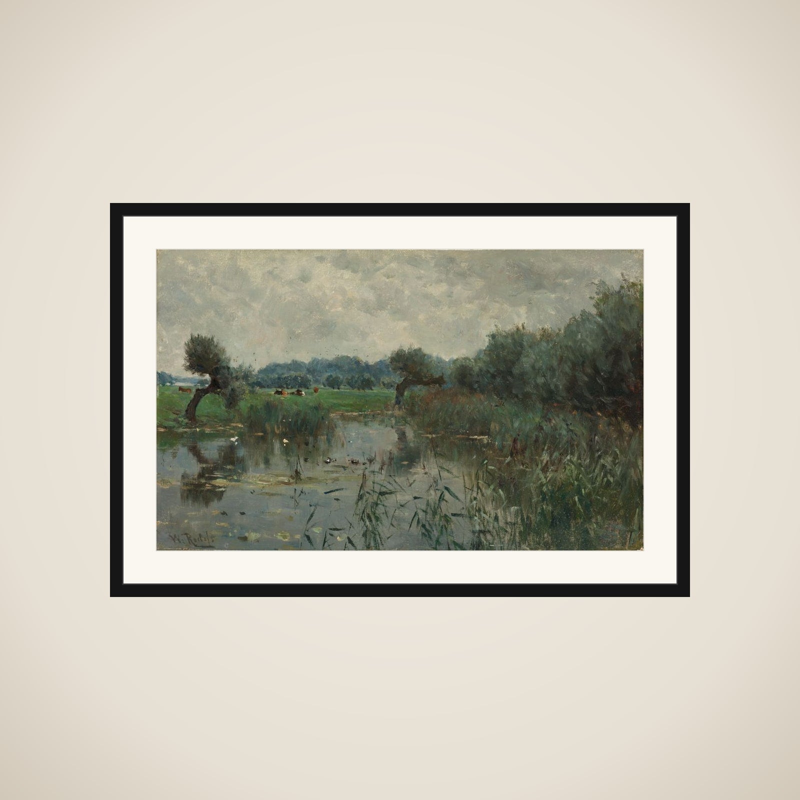 Water Meadows on the River IJssel framed