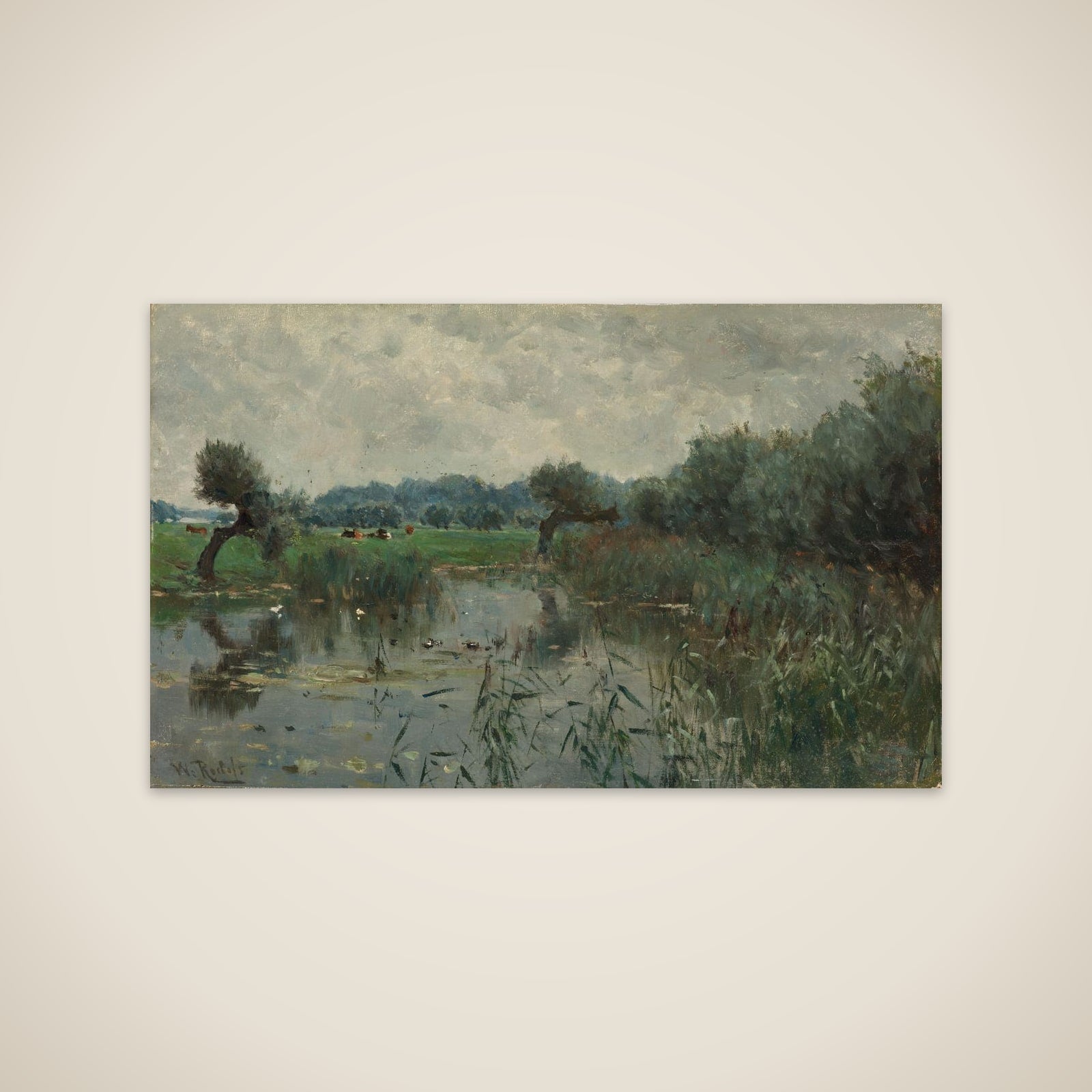 Water Meadows on the River IJssel unframed print