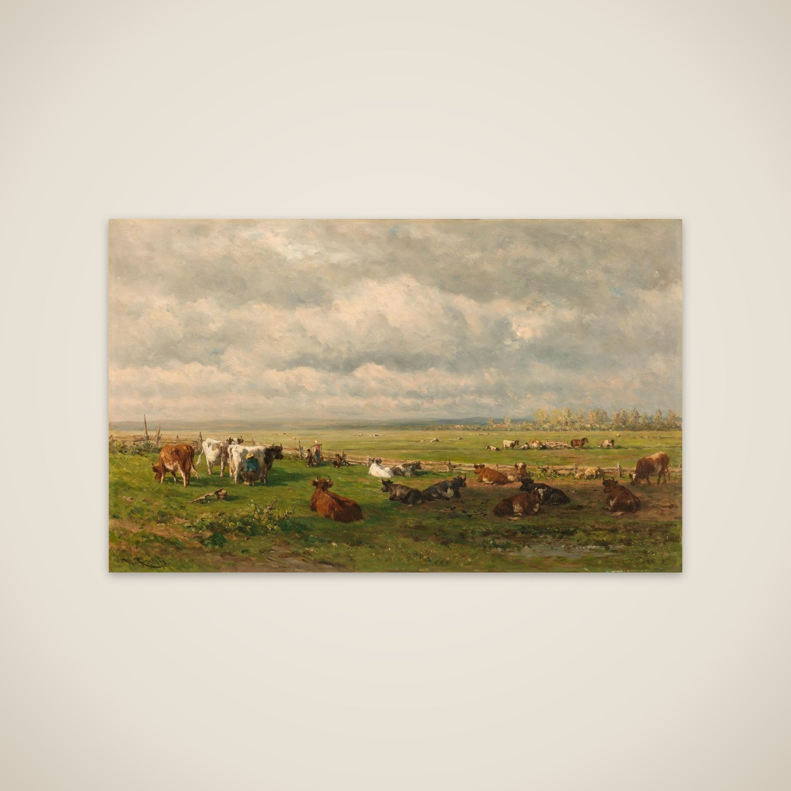Meadow Landscape with Cattle unframed print