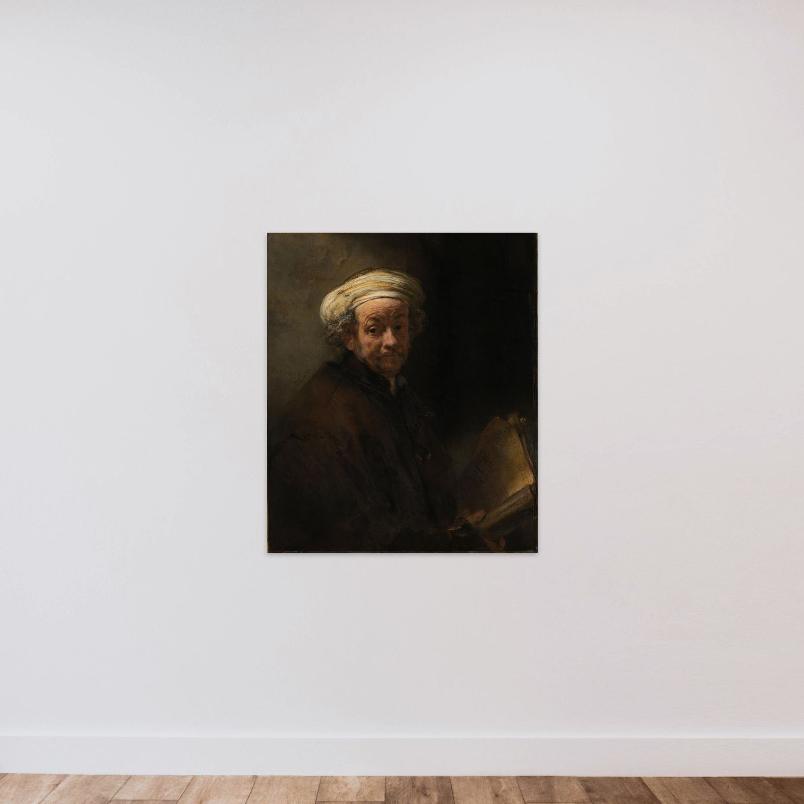 Self Portrait as the Apostle Paul unframed — shown to scale
