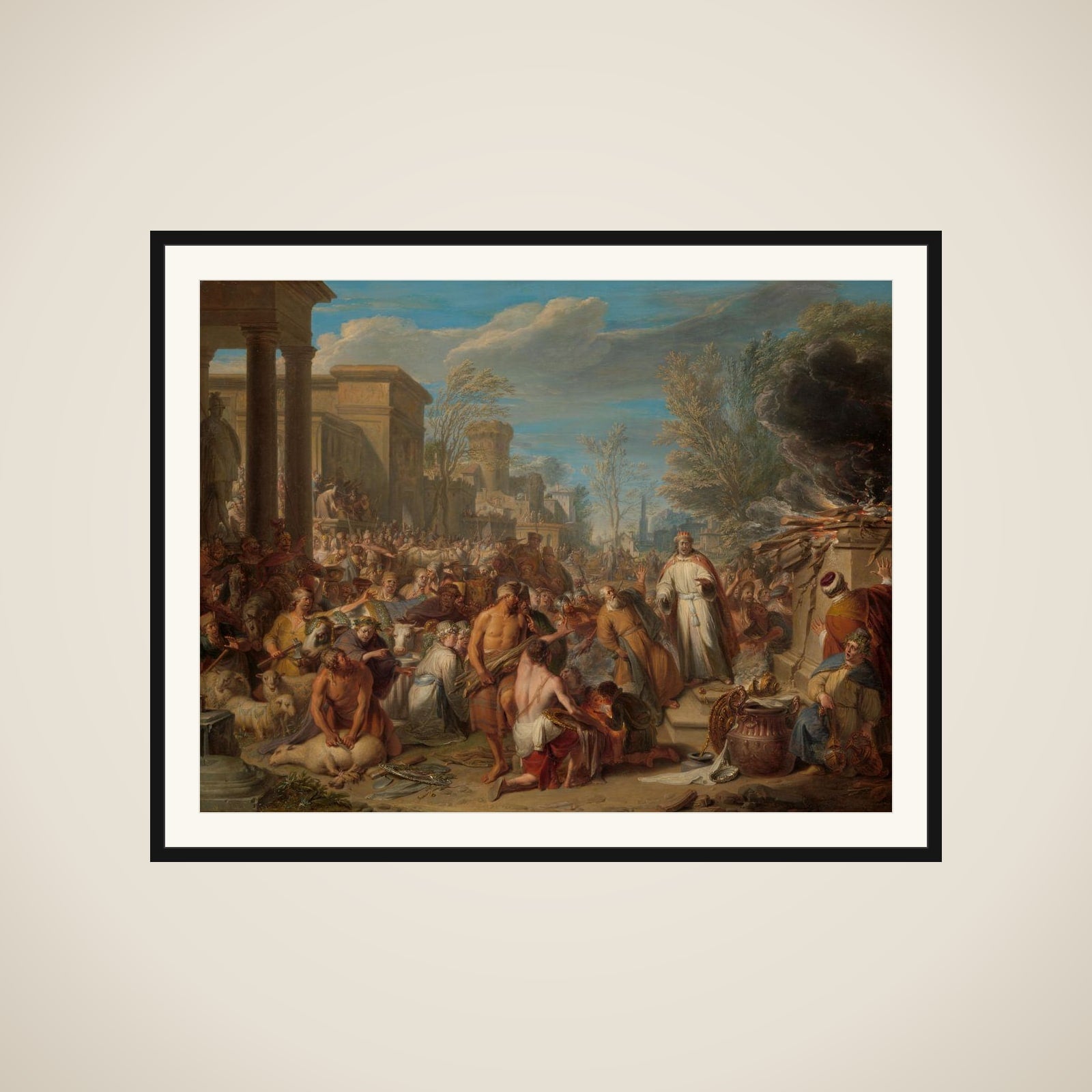 Jeroboam Sacrificing to the Idols framed