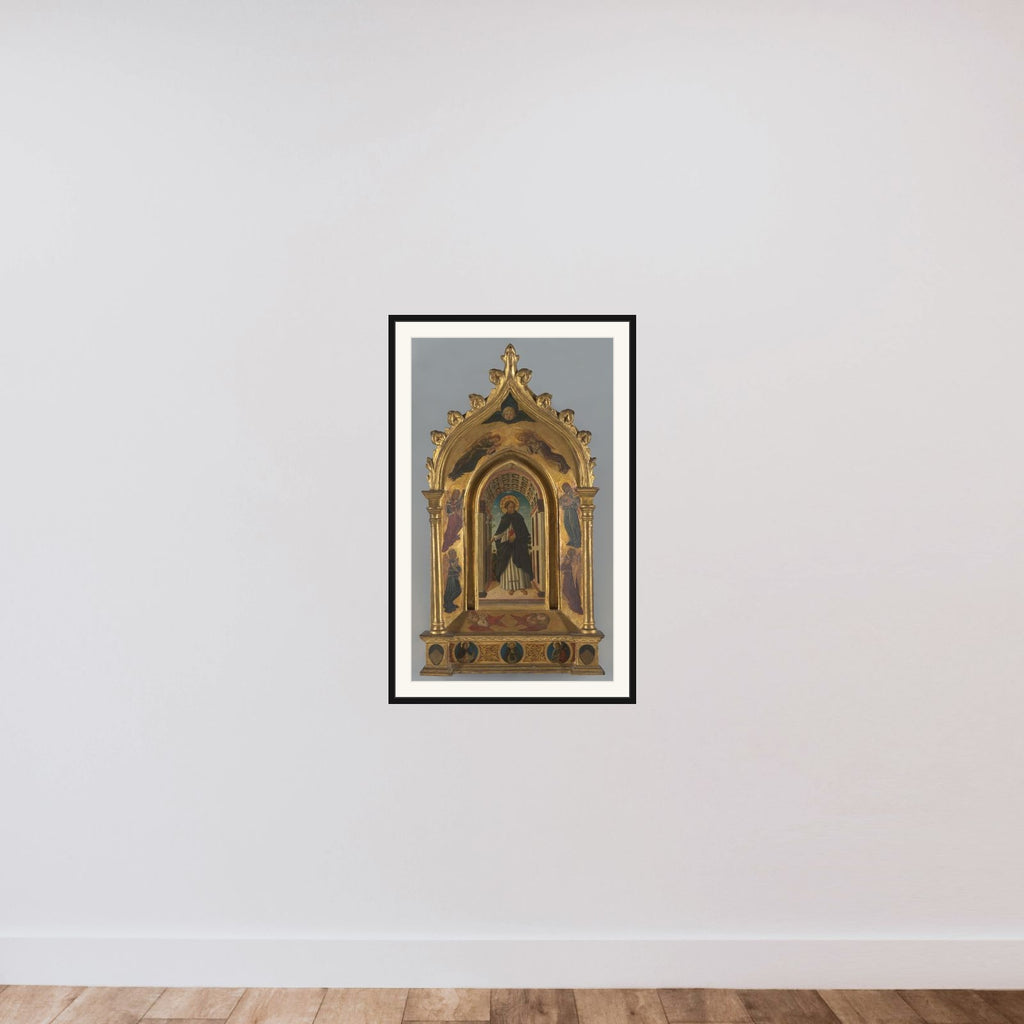 Saint Dominic framed — shown to scale